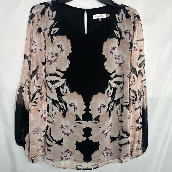 Calvin Klein Women's Floral Black and Pink size M pre owned Exellent condition - Picture 1 of 12